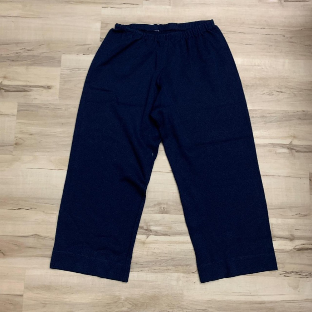 Wilroy Travelers Navy Blue Vintage 90s Stretchy Wide Leg Capris Pants